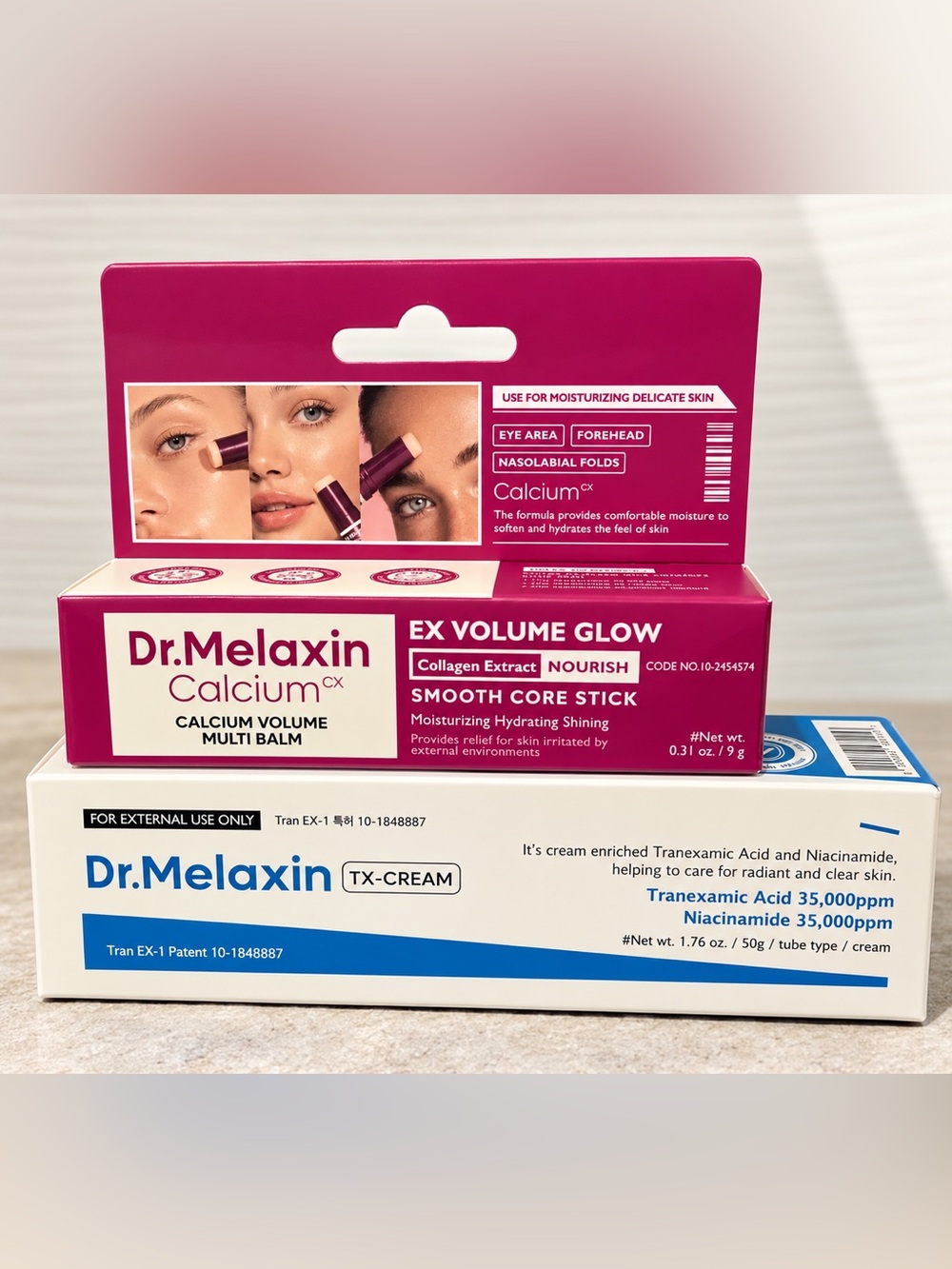 Dr. Melaxin TX Cream & Calcium Volume Multi Balm Skincare Duo